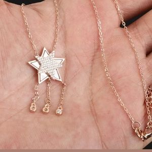 Double star mother of pearl & sapphire necklace